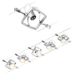 PAULMANN PLM 94430 - Wire system Spot MacII, chrome matt, 5 spots, GU5,3