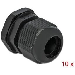 DELOCK 60220 - Cable Gland, PG19, 10 pieces, black