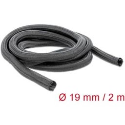 DELOCK 18855 - Braided Sleeve, self-closing, 2 m x 19 mm, black