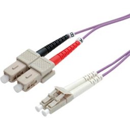 ROLINE 21158768 - LWL patch cable, LC duplex/SC duplex, OM4, 50/125 µm, violet, 10