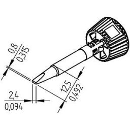 ERSA 0142CDLF24L - ERSADUR soldering tip, 2.4 mm, chisel-shaped