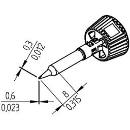 ERSA 0142CDLF06 - ERSADUR soldering tip, 0.6 mm, chisel-shaped