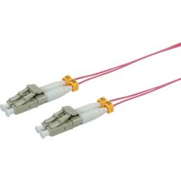 ROLINE 21159266 - LWL patch cable, LC duplex, OM4, 50/125 µm, SLIM, purple, 7 m