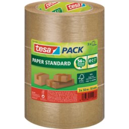 TESA 58292 - tesapack® Paper Standard ecoLogo, 50 m x 50 mm, 3 rolls