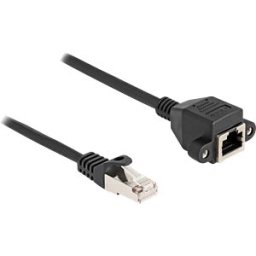 DELOCK 80196 - RJ50 extension cable male / female, S/FTP, 5 m, black