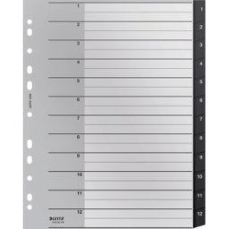 LEITZ 12090000 - Plastic dividers A4 (1-12), Recycle