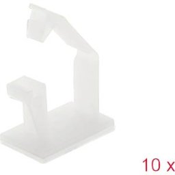 DELOCK 60250 - Cable holder with retainer clip, self-adhesive, natural