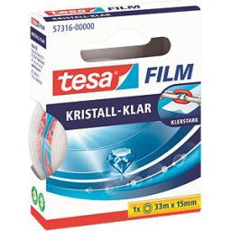 TESA 57316 - Crystal-clear tesafilm®, 33 m x 15 mm, 1 roll