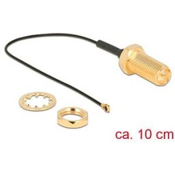 DELOCK 12465 - HF antenna cable RP-SMA female, MHF® 4 male, 10 cm