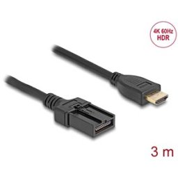 DELOCK 87906 - HDMI automotive cable, HDMI-A male > HDMI-E male, 3 m, 4K 60 Hz