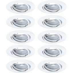 PAULMANN PLM 93400 - Base recessed light, GU10, 20°, round, white, set of 10