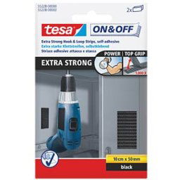 TESA 55228 SW - tesa® On & Off Velcro strips, black