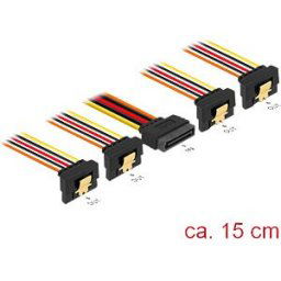 DELOCK 60166 - SATA 15 Pin Stecker > SATA 15 Pin Buchse 4 x down 90° 15 cm