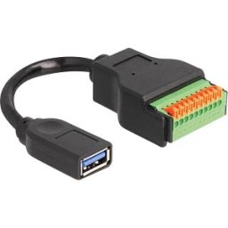 DELOCK 66241 - USB 3.0 cable, A female to terminal block with push button, 15 c