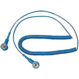 STAT-X ESD SK 3-10 BL - ESD spiral discharge cable, 2x press-studs, 3/10 mm