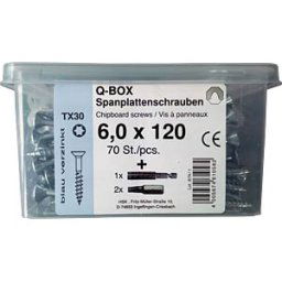 REISSER SCHRAUBENTECHNIK Q200 TX 6,0X120 - Q200 Plus chipboard-srew-Box TX, PT