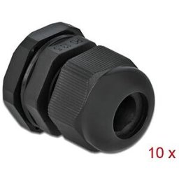 DELOCK 60198 - Cable Gland, PG13.5, 10 pieces, black