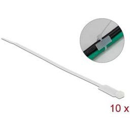 DELOCK 18957 - Cable ties, can be labelled, 270 x 4.8 mm, white, 10 pieces