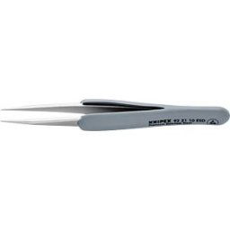KNIPEX KN 92 21 10 ESD - Precision tweezers with rubberised handle ESD, 125 mm