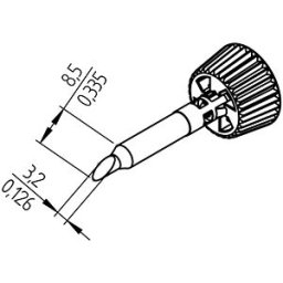 ERSA 0142ADLF32 - ERSADUR soldering tip, 3.2 mm, angled