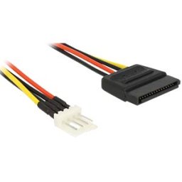 DELOCK 83918 - Power Cable SATA 15 pin male > 4 pin floppy male 15 cm