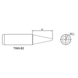 ATTEN T990-B2 - Soldering tip, 0.5 mm, pencil-shaped