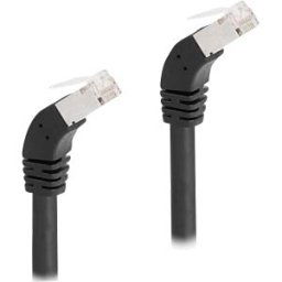 DELOCK 80273 - Cat.6a patch cable, S/FTP, 45° angled at bottom, 0.25 m, black