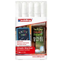 EDDING 4095/5S - White chalk marker set