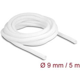 DELOCK 20807 - Braided Sleeve self-closing 5 m x 9 mm white