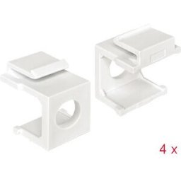 DELOCK 86400 - Keystone cover white with 8 mm hole 4 pieces