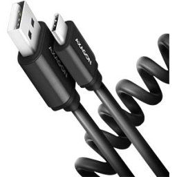 AXAGON AXG BUCM-AM10TB - Sync and charging cable, USB-A -> USB-C, spiral cable, 0.6 m