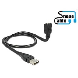 DELOCK 83922 - Cable USB 2.0 Type-A male > USB 2.0 Micro-B female ShapeCable 0.