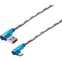 MAXTRACK MATR M9L - Sync and charging cable, USB-A -> C, 1.0 m, angled, blue