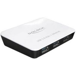 DELOCK 62431 - DELOCK USB 3.0 3-port hub + 1x Gigabit LAN