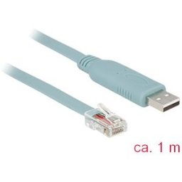 DELOCK 63911 - Adapter USB 2.0 Type-A male > 1 x Serial RS-232 RJ45 male 1,0 m