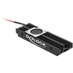 DELOCK 18451 - Heat sink for M.2 SSD 2280, fan, black