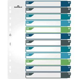 DURABLE 679627 - Plastic dividers, A4 (1 - 12)