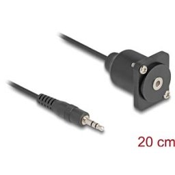 DELOCK 88150 - Jack cable, plug / socket, D-type, black, 20 cm