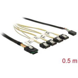 DELOCK 85674 - Mini cable SAS SFF-8087 > 4x SATA 0.5 m