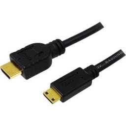 LOGILINK CH0022 - HDMI cable, Mini-C/M to A/M, 4K/30 Hz, black, 1.5 m