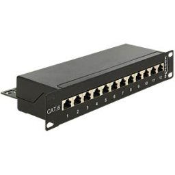 DELOCK 43297 - 10'' Patchpanel 12 Port Cat.6 black