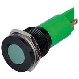 APEM APM Q16F1B G12E - Indicator LED, 12 V DC, 16 mm, FASTON, green/BlC