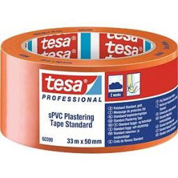 TESA 60399 - Plastering tape sPVC standard, smooth, 33 m x 50 mm, orange