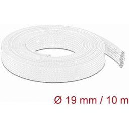 DELOCK 20805 - Braided Sleeve stretchable 10 m x 19 mm white