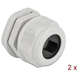 DELOCK 60390 - Cable Gland PG29 for flat cable gy 2 pcs