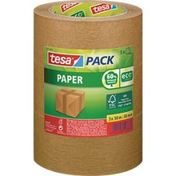 TESA 55337 - tesapack® Papier ecoLogo, 50 m x 50 mm, 3 Rollen