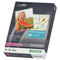 LEITZ 33806 - Hot-laminating pouch, DIN A6, 100 pieces