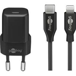 GOOBAY 61083 - USB (PD) charger, 5-12 V, 3 A, 20 W, Lightning, black