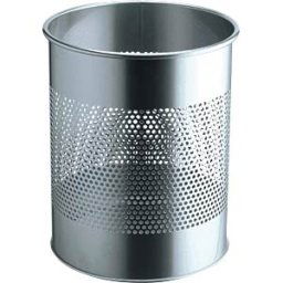 DURABLE 331023 - Waste container, 15 l, round, metal, silver