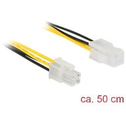 DELOCK 85458 - Extension cable P4 4 pin male > P4 4 pin female 50 cm